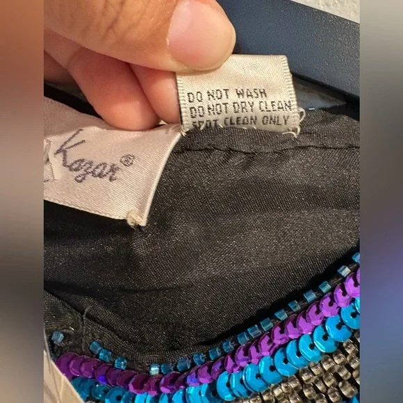 Vintage Laurence Kazar 100% silk beaded & sequined jacket size petite small New - Picture 13 of 16